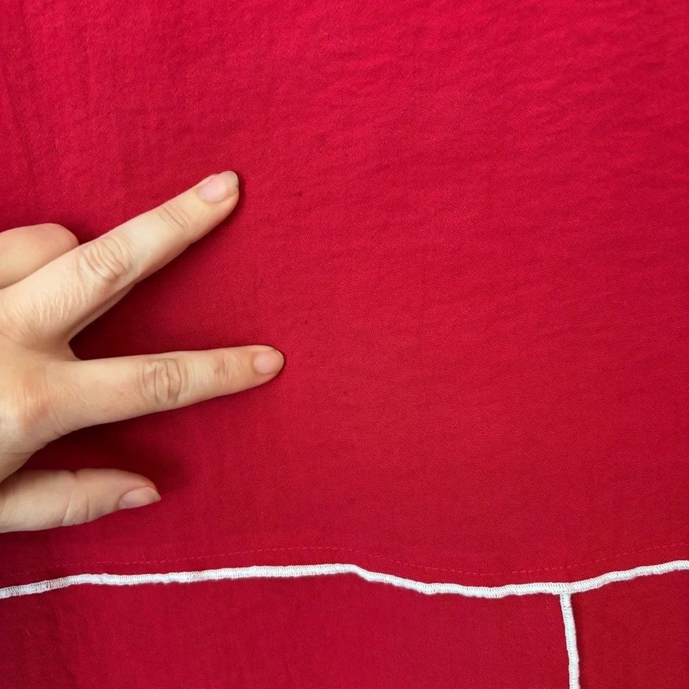 Ali Miles Red Boxy Blouse with 3/4 Sleeves petite Medium - Picture 9 of 9